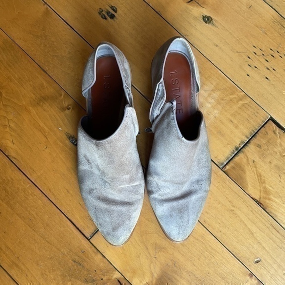 1 State leather suede booties 8 gray - Picture 6 of 8